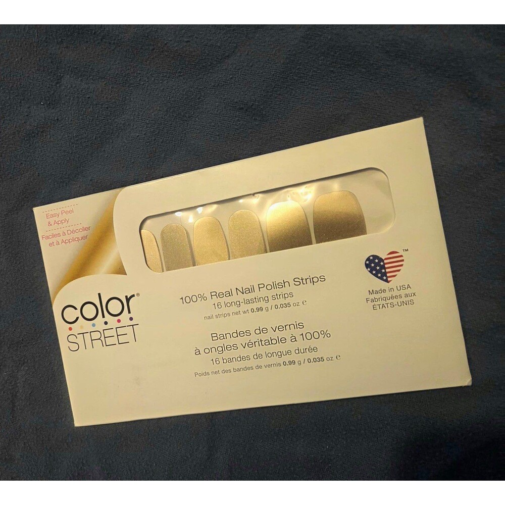 Color Street Gold Shimmer Nail Polish Strips Stay Golden FNS132-A02921 0.035oz
